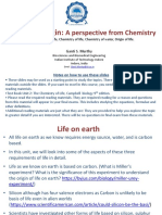 Life and Its Origin:: A Perspective From Chemistry