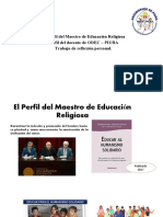 El Perfil Del Maestro de Educación Religiosa Perfil Del Docente de ODEC - PIURA Trabajo de Reflexión Personal