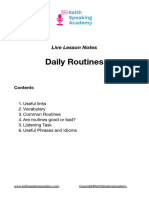 Daily Routines Lesson Notes