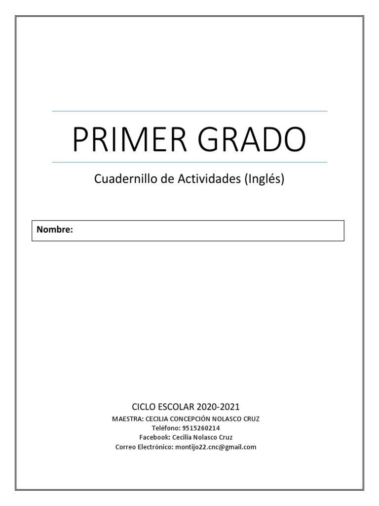 Primer Grado (Inglés) PDF Arco iris Qualia