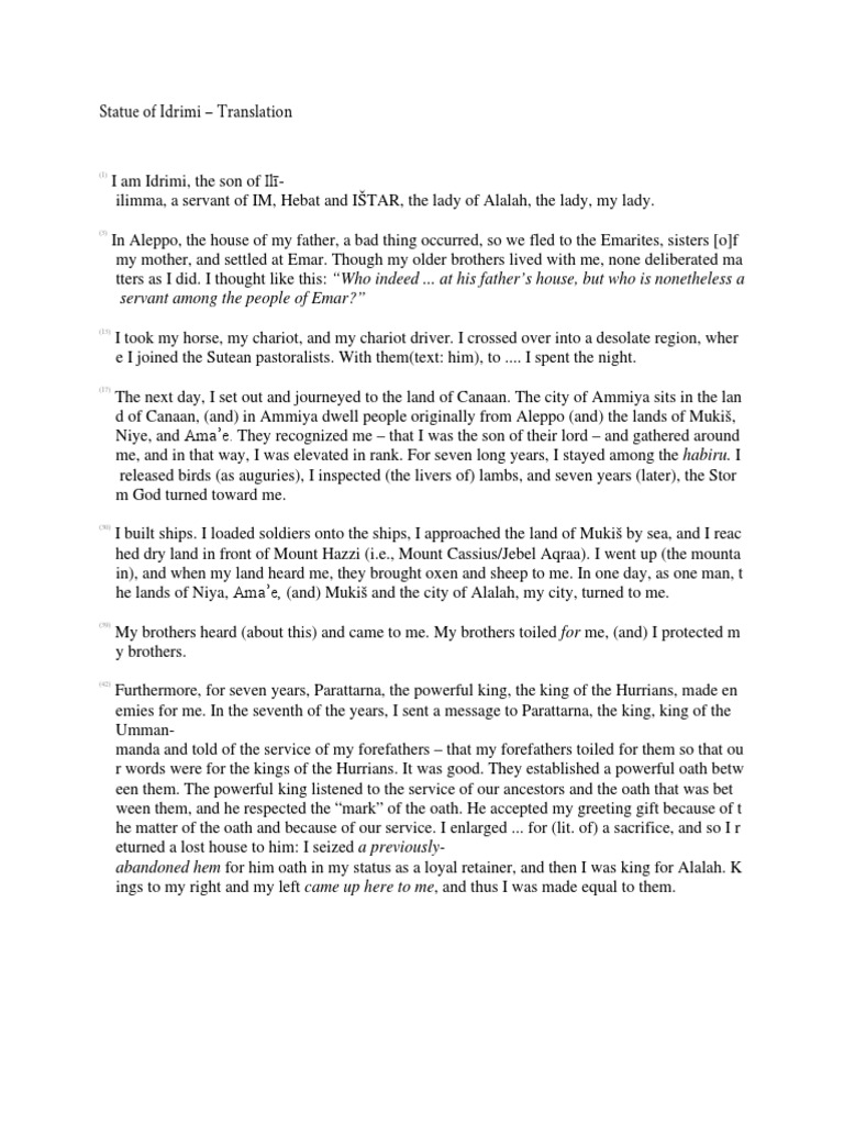 Idrimi: King of Alalah's Legacy | PDF | History
