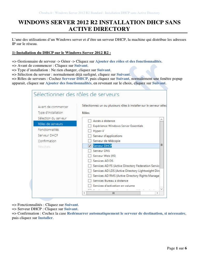 Windows Server 2012 R2 Installation DHCP Sans Active Directory | PDF ...