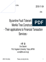 Byzantine Fault Tolerant (BFT) Merkle Tree Construction - Their Applications To Financial Tansaction Services
