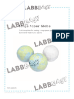 Craft Templates For Making A Large Paper Globe, Diameter Ø 12,6 Inches (32 CM)