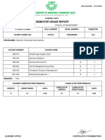 Semester Grade Report: School of Management