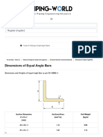 Dimensions of Equal Angle Bars