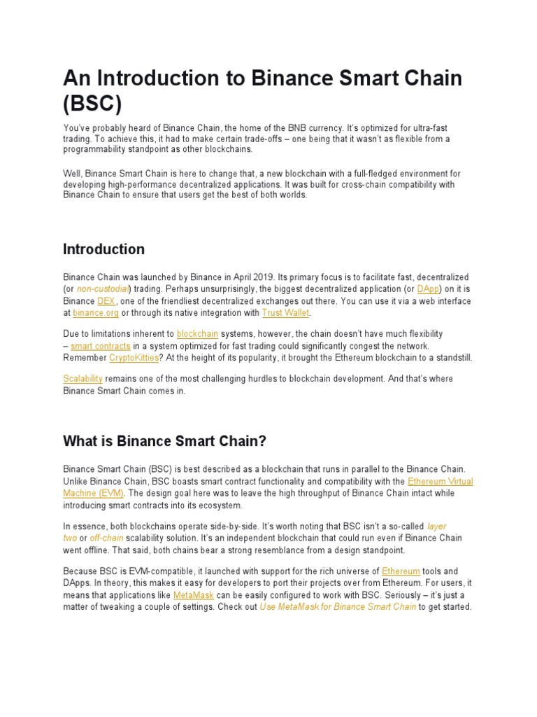 An Introduction To Binance Smart Chain | PDF | Home & Garden | Computers