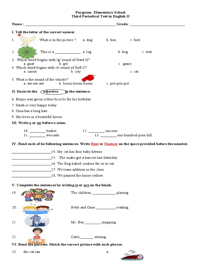 Third Quarter Test English 2 Pdf