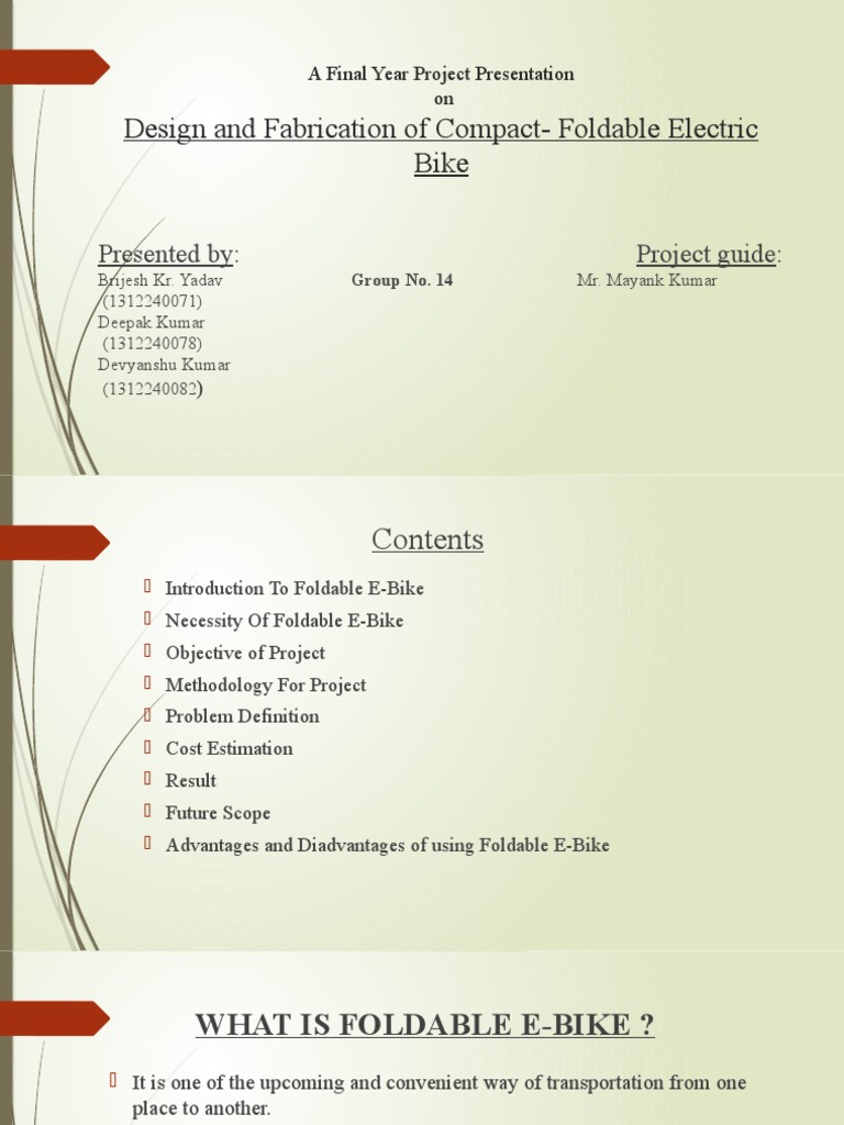 A Final Year Project Presentation Pdf Manufactured Goods Vehicle