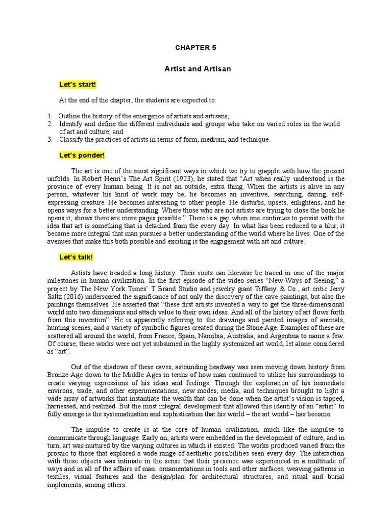 Art Appreciation Chapter 5 PDF Paintings