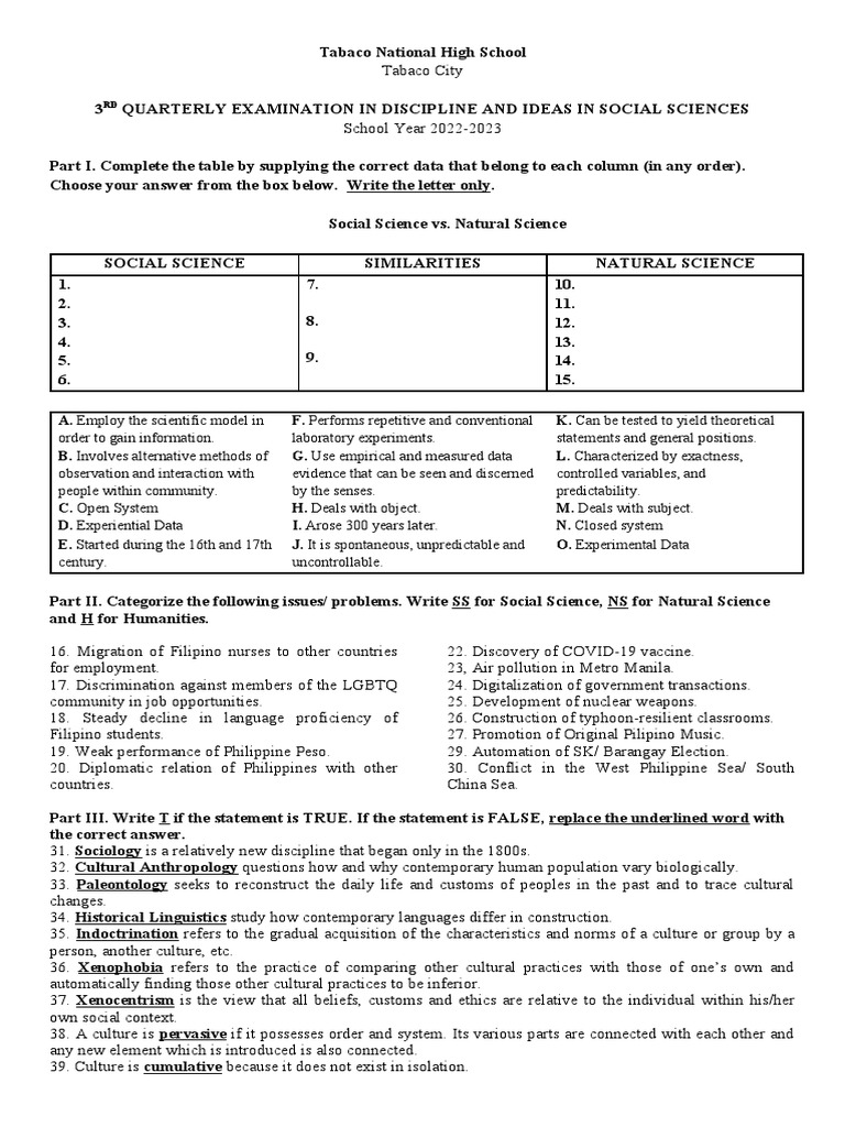 DISS Exam | PDF