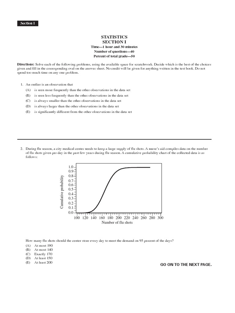 Statistics Section I | PDF