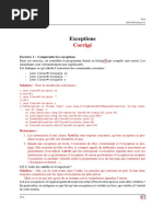 Exceptions Corrigé. Solution - Voici Le Résultat Des Exécutions