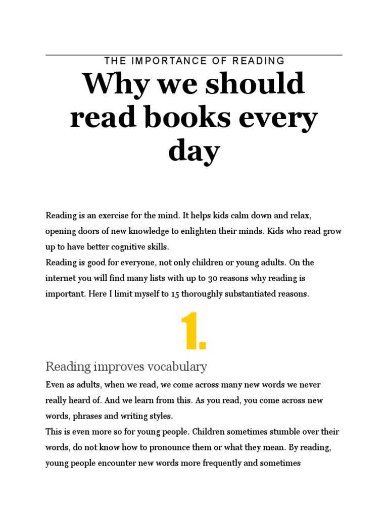 The Importance of Reading | PDF | Empathy | Reading Comprehension
