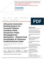 Ultrasonic Automatic Braking System For Forward Collision Avoidance With Accelerator Pedal Disengagement Mechanism - Nishad Vivek Kumbhojkar & Chaitanya Avadhutchintan Kuber