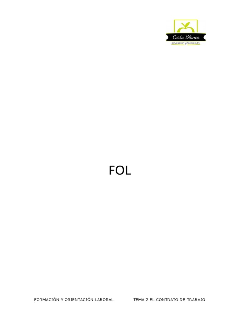 Fol Tema 2 El Contrato de Trabajo | PDF | Tiempo de trabajo | Derecho ...