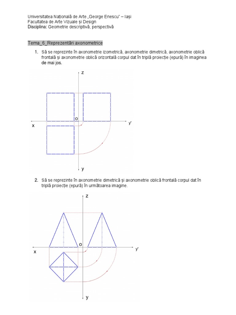 Tema - Reprezentări Axonometrice | PDF