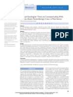 Medical Oncologists' Views On Communicating With Patients About Chemotherapy Costs: A Pilot Survey