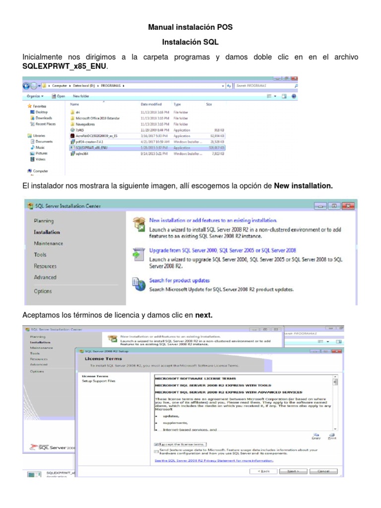 Instalación y Configuración de POS SQL | PDF | Archivo de computadora ...