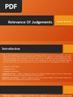 Relevance of Judgements: Section 40 To 44