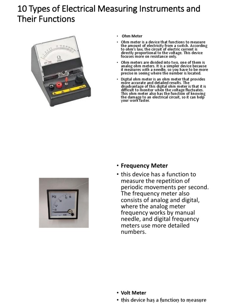 Presentation 10 Types of Electrical Measuring Instruments and Their