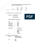 Calculate The Degree of DOL, DFL, DCL UNIT 4