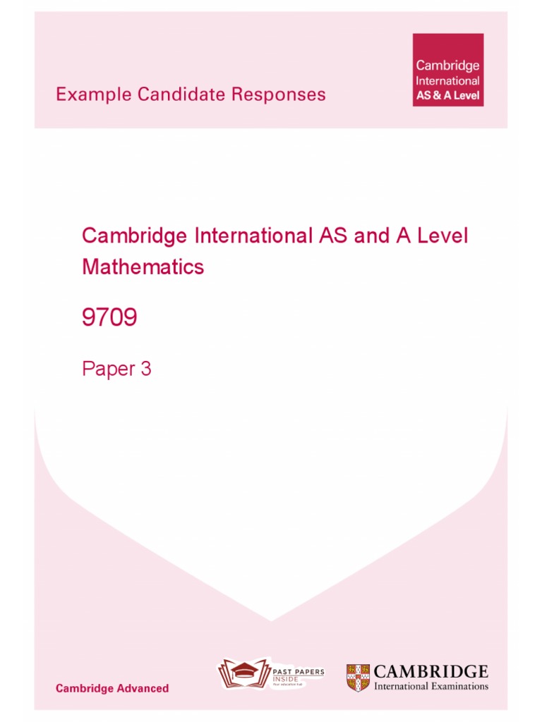 9709 Mathematics Paper3 Example Candidate Responses | PDF | Sine | Algebra
