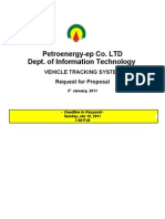 Petroenergy-Ep Co. LTD Dept. of Information Technology: Vehicle Tracking System Request For Proposal