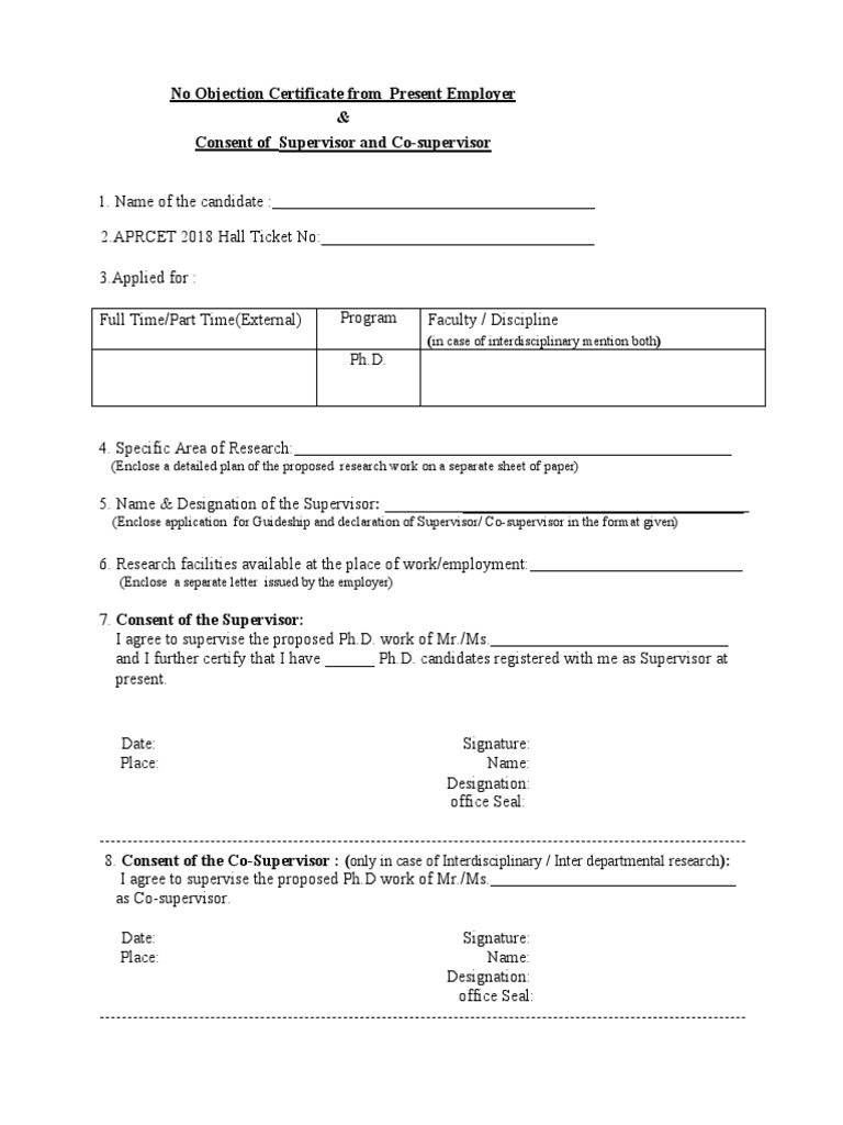 3.format of NOC and Consent of The Supervisor PDF