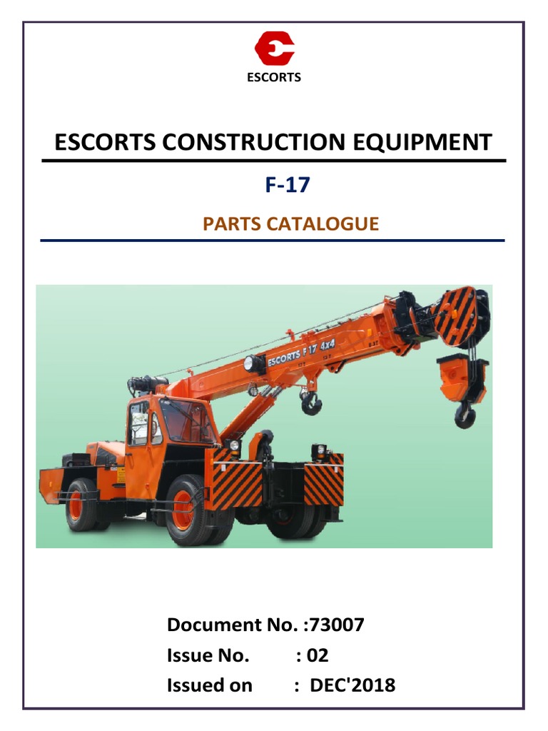 Escorts Construction Equipment Parts Catalogue PDF Piston Brake