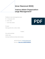 (Webinar Nasional 2022) : "Fungsi Finance Dalam Organization Change Management"