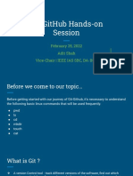 Git-Github Hands-On Session: February 25, 2022 Adit Shah Vice-Chair - Ieee Ias SBC, Da-Iict