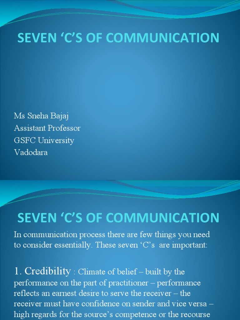 SEVEN ‘C’S OF COMMUNICATION | PDF