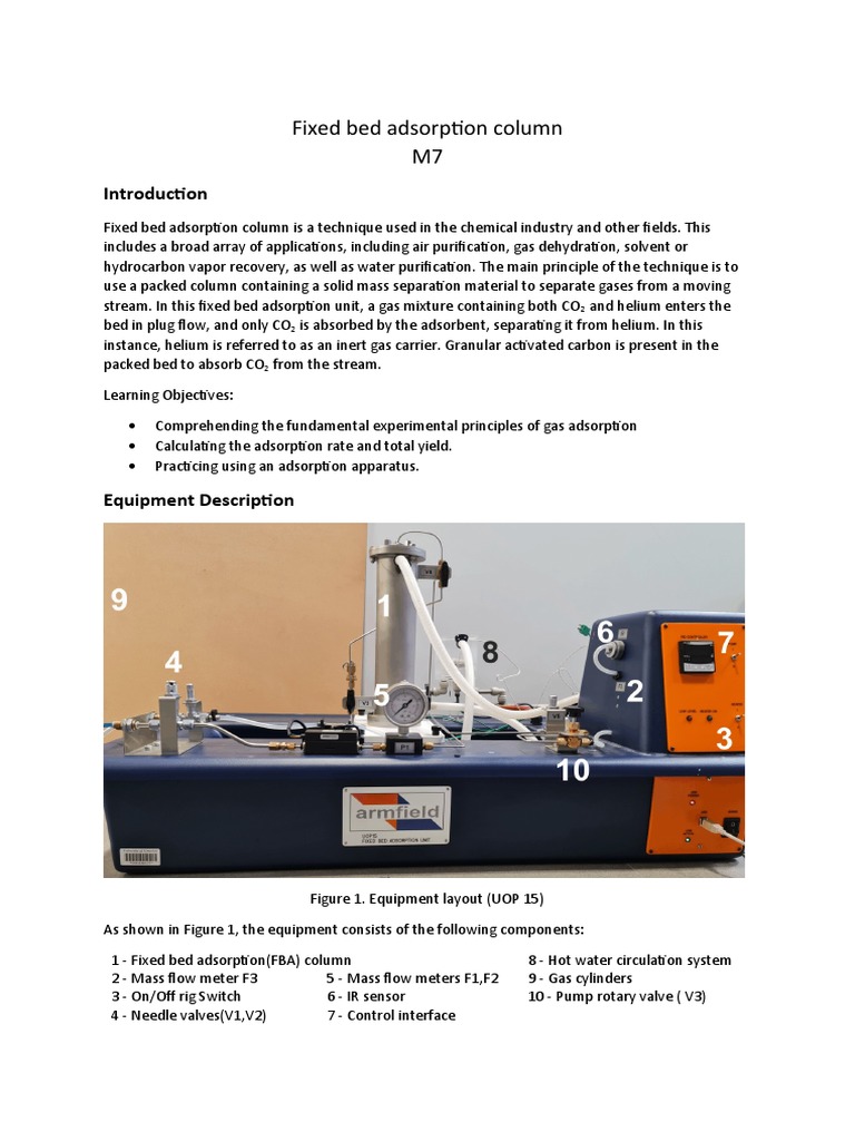 Fixed Bed Adsorption Column M7 | PDF | Adsorption | Carbon Dioxide