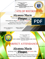 Certificate of Recognition: Alyanna Marie Pinque