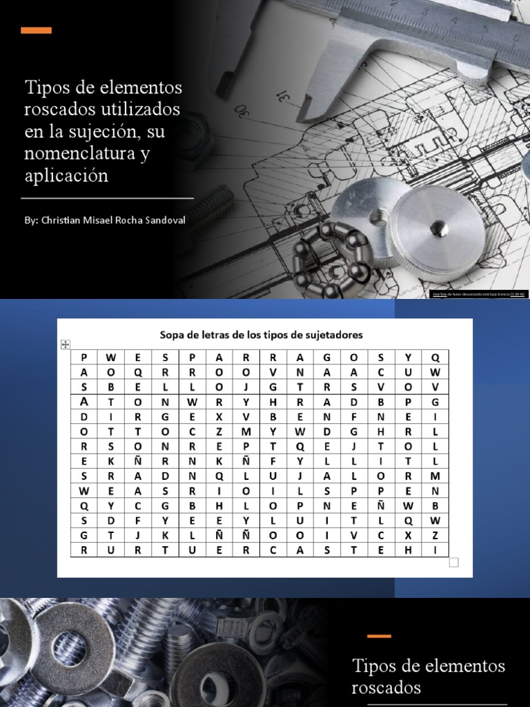 Tipos de Elementos Roscados Utilizados en La Sujeción, Su Nomenclatura ...