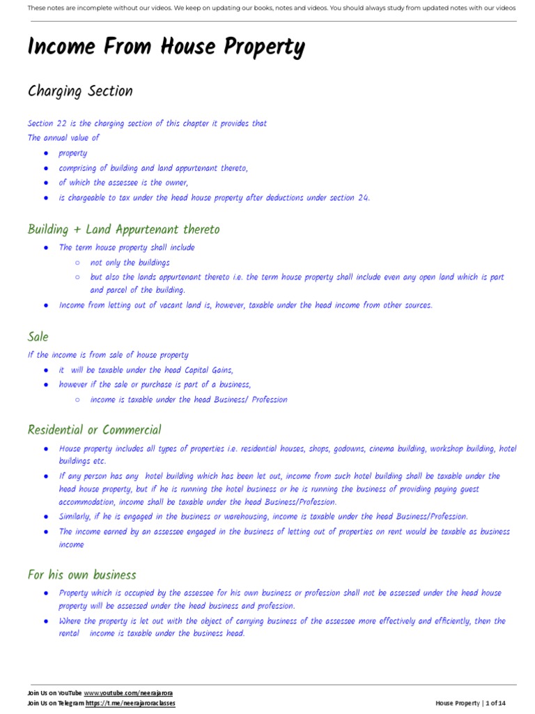 Income from House Property Overview | PDF | Loans | Interest