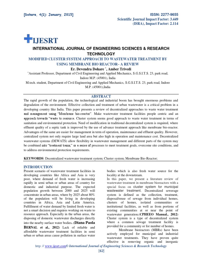 Modified Cluster System Approach To Wast | PDF | Sewage Treatment ...