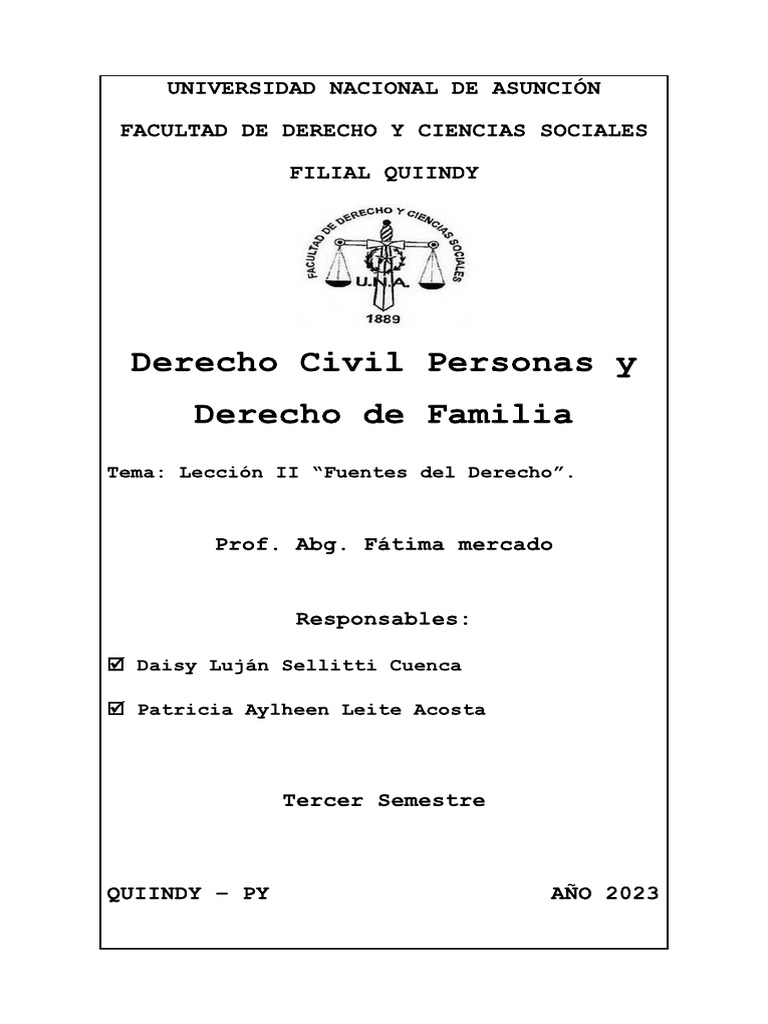 Lección Ii - Civil Personas | PDF