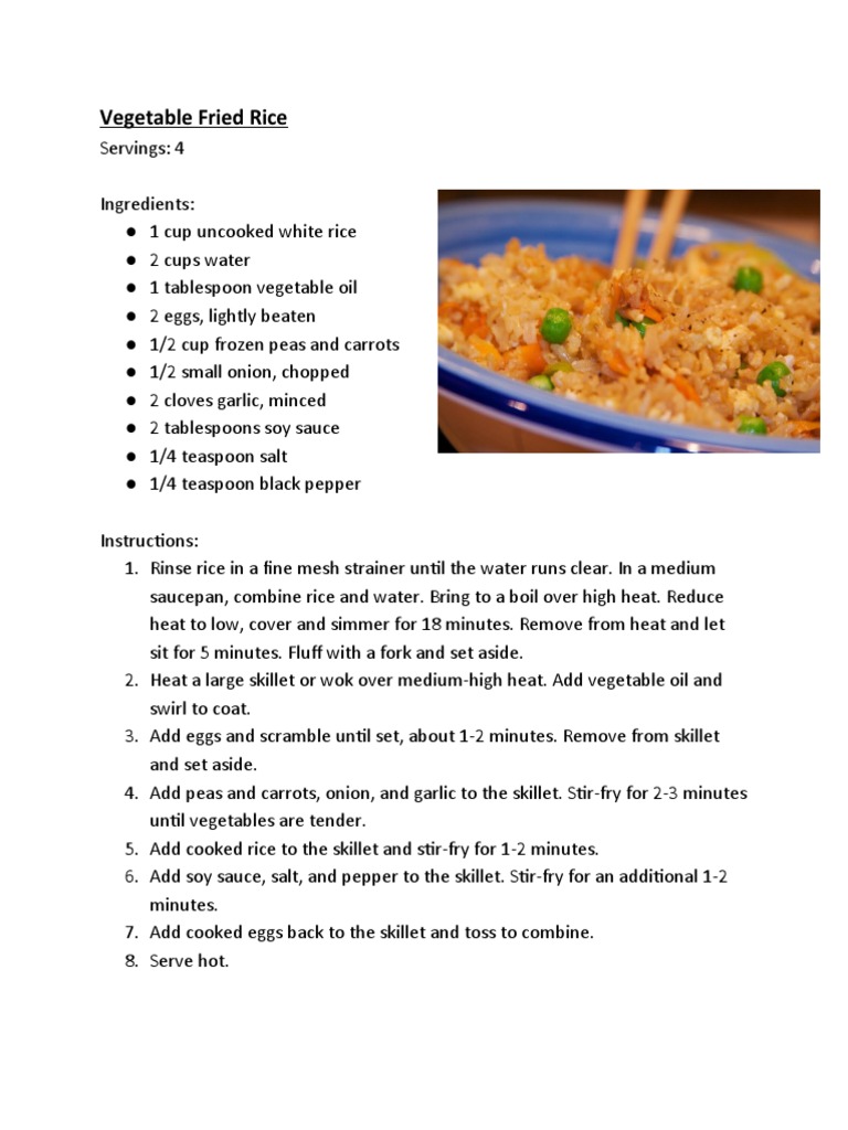 Vegetable Fried Rice PDF