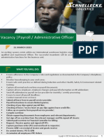 Vacancy - Payroll / Administrative Officer: Johannesburg - Slpa 31 MARCH 2023