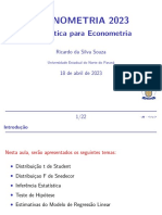 Econometria 2023 Estat Stica para Econometria