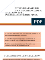 La Entrevista Familiar Diagnostica Importancia de Su Inclusion en El Psicodiagnostico de Niños