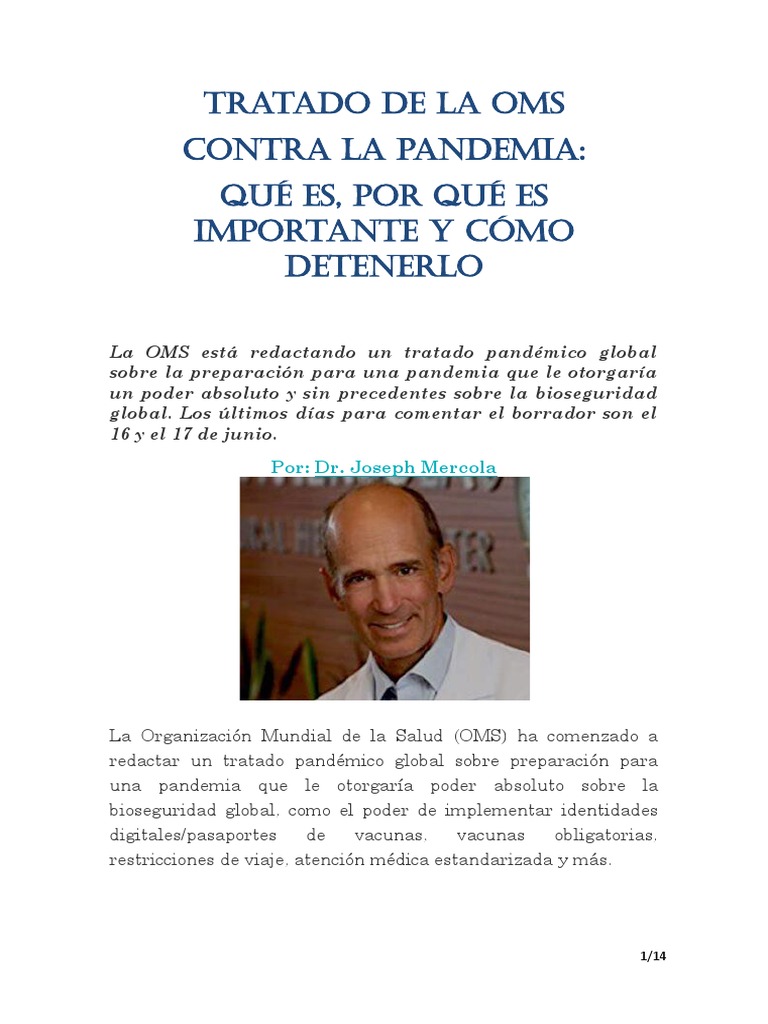 Tratado de La OMS Contra La Pandemia Qué Es, Por Qué Es Importante y