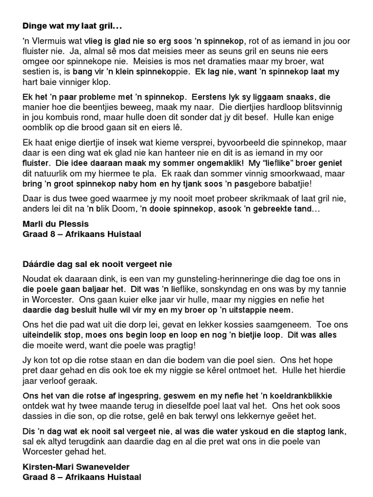 my pet dog essay 300 words in afrikaans