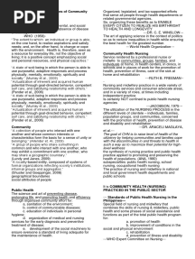 Basic Concepts and Principles of Community Health Nursing