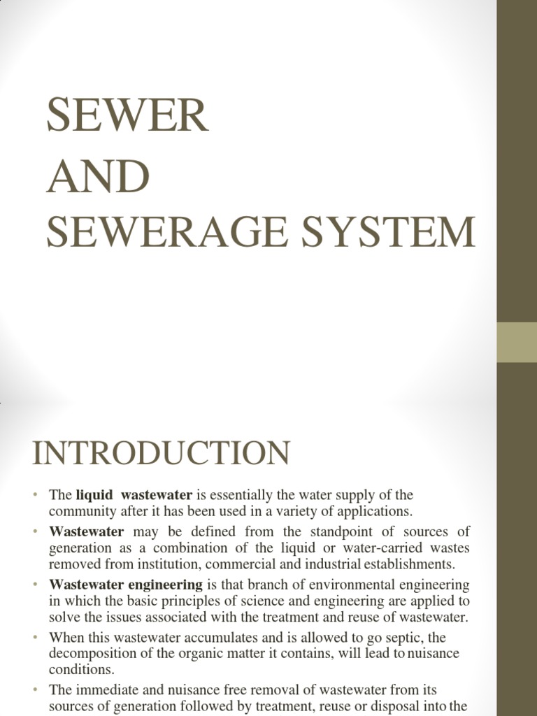 Sewerage System Overview and Design | PDF | Sanitary Sewer | Sewage ...