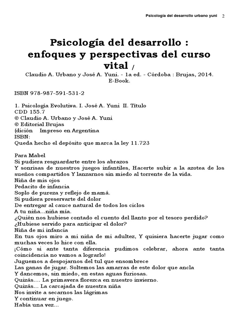 Psicologia Del Desarrollo Urbano Y Yuni p ginas 2 26 49 PDF