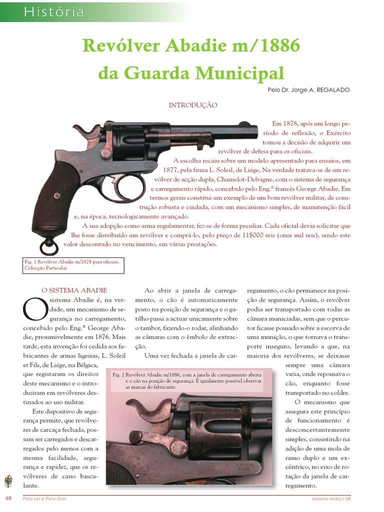Mecanismo de Segurança do Revólver Abadie | PDF | Revólver | Projéteis