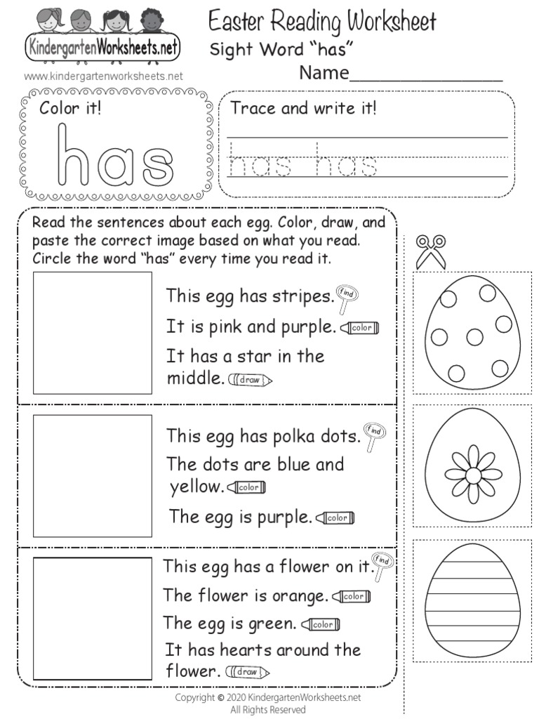 Easter Reading Worksheet | PDF